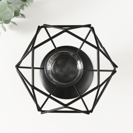 Climber metal, glass "Diamond" black 13.5x14x12 cm-3
