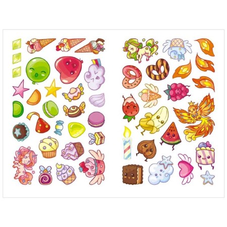 Unicorns with stickers. In a sweet fairy tale-3