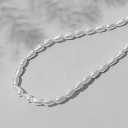 Plastic beads on the pearls “Pearls” drop 0.8 × 0.4 × 0.4 cm, (set 110 pcs.), White color-2