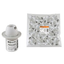 TDM, E14 cartridge, with a ring, heat -resistant plastic, white