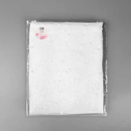 Mesh with beads, 150 cm, 1 ± 0.2 m, white color-4