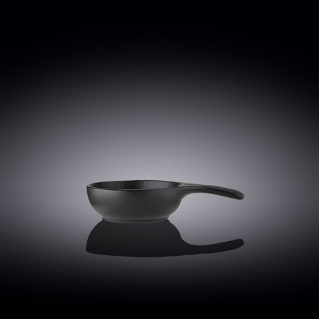 Round -round Wilmax England Slate Stone, with a pen, 16x10 cm, 160 ml, black slate color-1