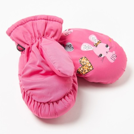 Baby mittens, fuchsia color, size 15 (7-8 years)-1