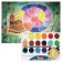 Dry watercolor jovi, 18 colors, d = 20 mm, with a brush