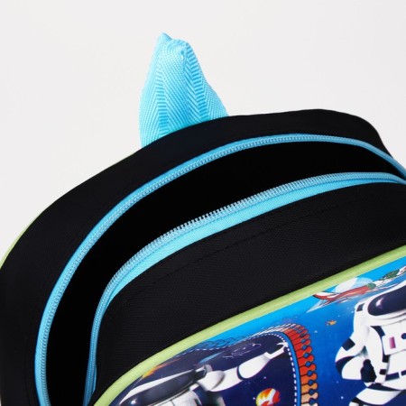 Baby backpack on lightning, 1 outer pocket, insert mix, blue color-8
