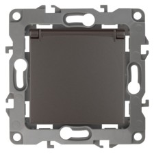2p+E Schuko socket with curtains with a lid, 16A-250V, IP20, era12, bronze