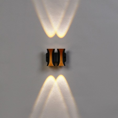 Facade lamp "Elegant", FSD-043, 4 W, 3000K, 2 rays, IP65, 220 V, plastic, black