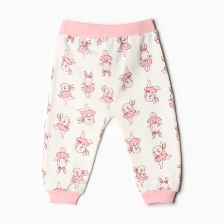 Pants children, white/bunnies, height 86 cm-3