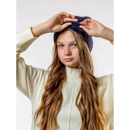 Women's cap, size 52-56, dark blue color-6