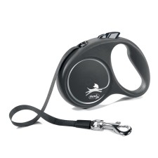 Рулетка Flexi Black Design S (до 15 кг) 5 м лента, черный/серебро