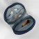 Embroidery bag, 2 compartments with lightning, with handles, d = 35 × 12 cm, color blue