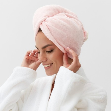 A tile for drying hair Ethel "Cute" color pink, 65x25 cm, 100% p/e