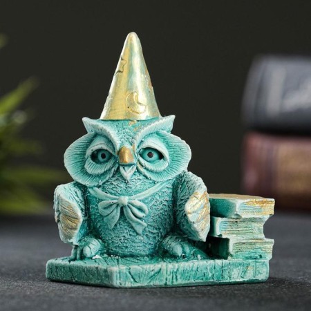 Figure "Owl Librarian" Emerald 9x7x6cm