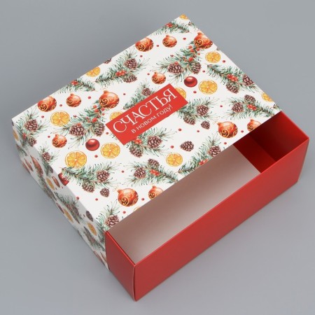 Box the team "Happiness", 25 x 18 x 10 cm, new year-2