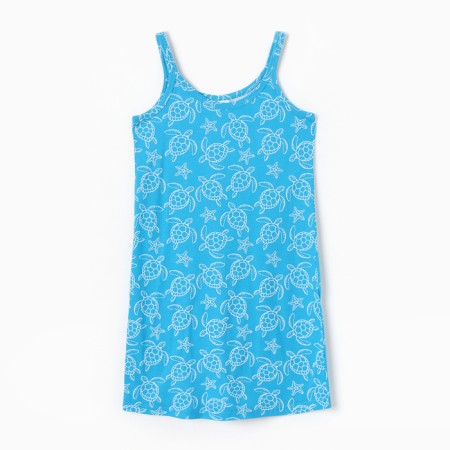 Night shirt female, blue/turtles, size 48