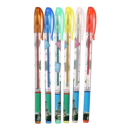 A set of gel pens, 6 colors, metallic, with sparkles, in a blister-4