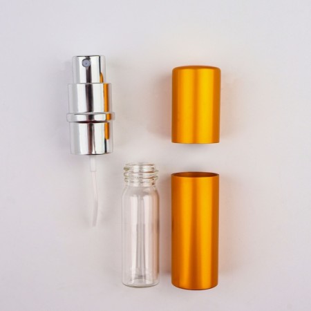 Perfume bottle, with a spray, 10 ml, golden color-11