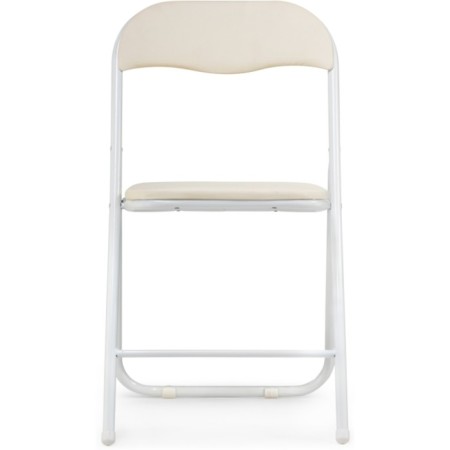 Fold 1 Metal Carcass chair, metal/eco -leather, white/beige 43x40x77 cm-1