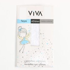 Колготки детские FEYA 40 den, цвет белый/звезда, рост 110-116 см (4-6 лет)