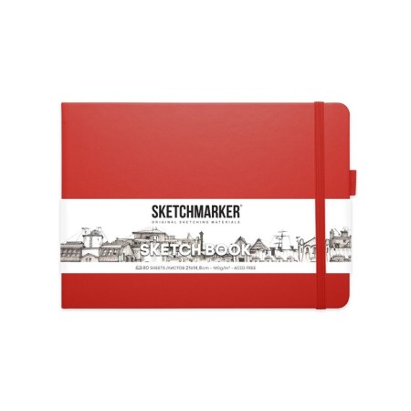 Sketchmarker sketchbook, 210 x 148 mm, 80 sheets, red, block 140 g/m2-1