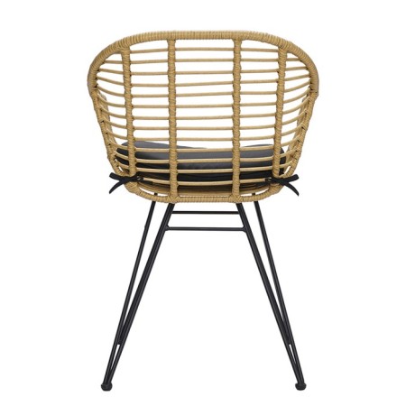 Vetle Bent chair, 560 × 570 × 810 mm, artificial rattan, beige color / black-14