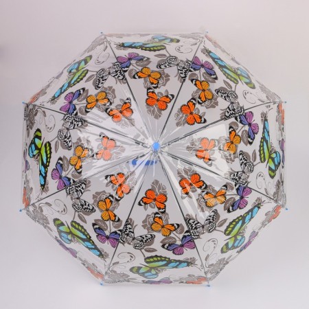 Umbrella - semi -automatic cane "butterflies", 8 knitting needles, r = 43 cm, Mix drawing-5