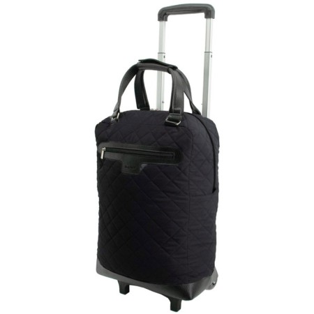 Bag trolley on wheels, textiles, black 34x20x52 cm