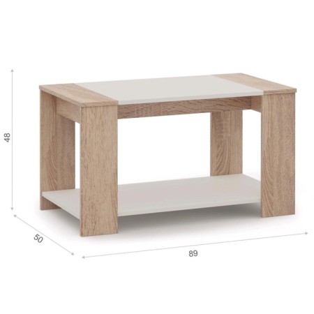 Journal table "Aurora", 890 × 500 × 480 mm, sonoma color / white-1