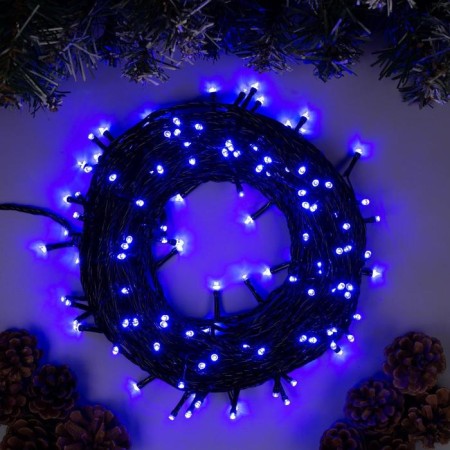 Garland "thread" 20 m, IP20, dark thread, 200 LED, glow blue, 8 modes, 220 V