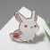 Icon "rabbit" with flowers, white-pink color in gold