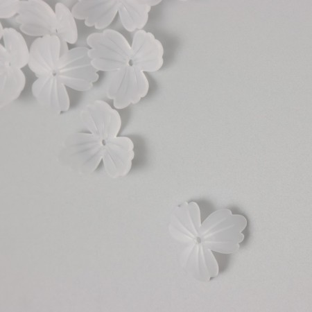 Beads for creativity Plastic "Trilistic White Matte" set 30 pcs 2.2x2.2 cm-1
