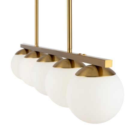 Suspended lamp Freya Fr5199PL-05BS Zing, 900x130x750 mm, E27, 5x60W, brass color-2