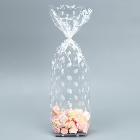 Gift package with a hard bottom "Christmas trees", 6 x 8 x 30 cm, New Year-2