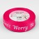 Republic tape "Don’t work be happy", 25 mm, 23 ± 1 m, raspberry/white color