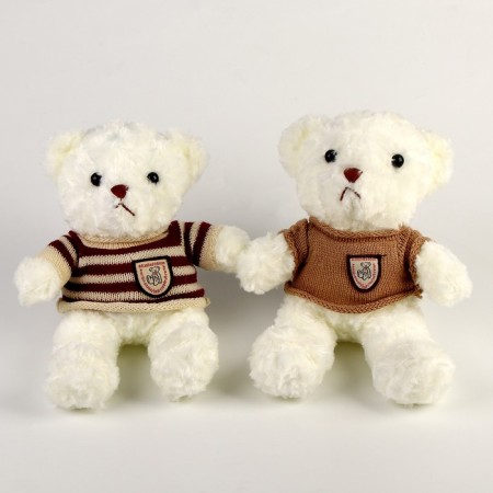Soft toy "Bear" in a jacket, 29 cm, white color-3