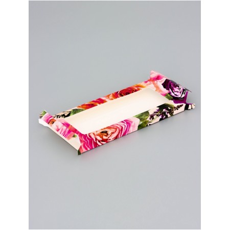Gift box for tiles of chocolate, with a window, "flowers", 17.1 x 8 x 1.4 cm-1