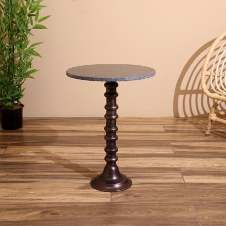 Coffee table 41x41x57 cm, aluminum/marble-1