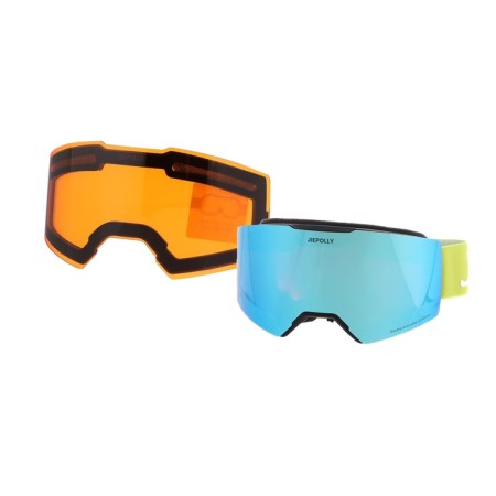 Premium mask glasses, for motorcycle, removable two-layer glass, two orange colors, blue-1