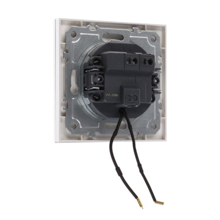 Tot Matte Glass switch, 10 a, 1 cl., With backlight, hidden, glass, silver-3