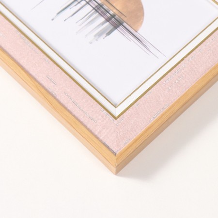 Photo frame plastic 10x15 cm "Antik" Pink with a white stripe 1.5x14x19 cm-2