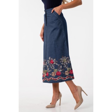 Women's skirt, size 42, blue color-12