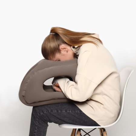 Inflatable pillow, 50 × 35 × 30 cm, in a case, color gray color-12