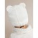 A cap on ties with ears children's Amarobaby Pure Love Bear, with a lining, size 46-48 cm, dairy color