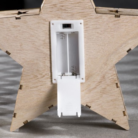 LED figure "Star with a deer" 21 × 21 × 5 cm, wood, batteries AAAX2 (not in the kit), glow warm white-2