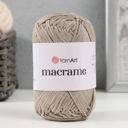 Yarn "Macrame Macrama" 100% polyester 130m/90g (156 gray-beige)