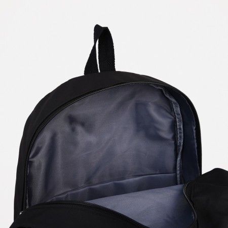School backpack from textiles on lightning, 3 pockets, black color-5