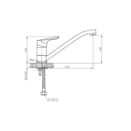 ESKO Rio 05 kitchen mixer, pour 235 mm, chromium color-1
