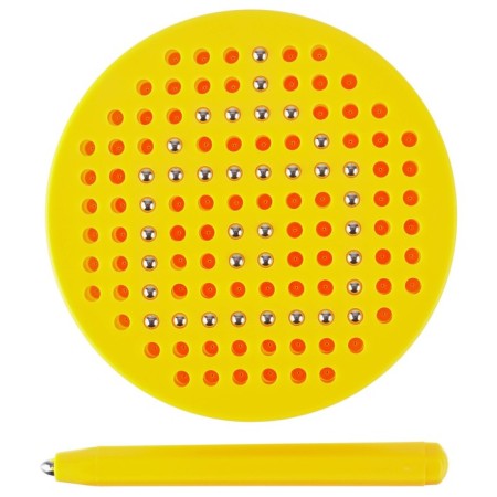 Tablet training “Magnetic drawing: Leo and Tig”, 120 holes, yellow color-4