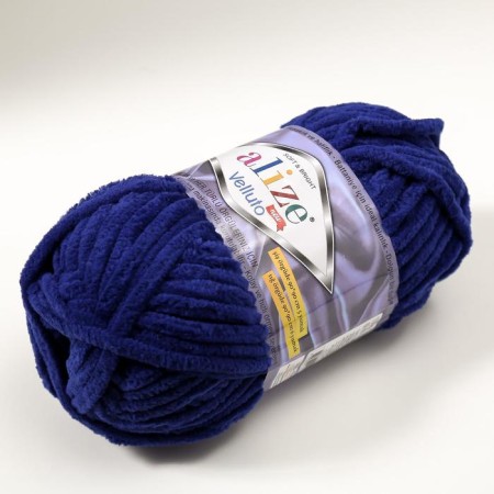 Yarn "Velluto" 100% micropoliester 68m/100g (360 royal blue)-1