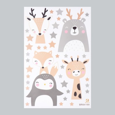 Sticker Plastic Interior color "animals and stars" 40x60 cm-1